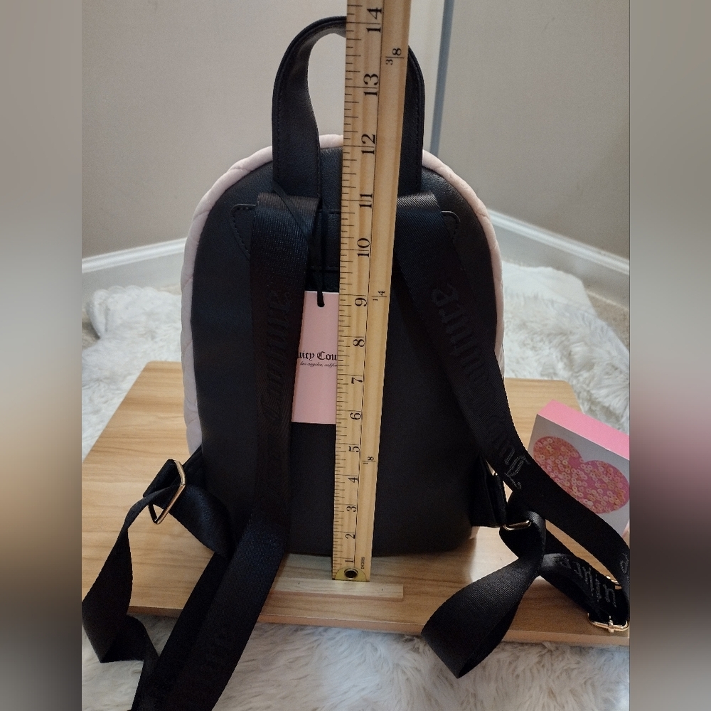 Juicy Couture 🩷 ✨ Pink Clay/Chocolate Royal Moment Medium Backpack Purse 🆕 - Picture 8 of 13